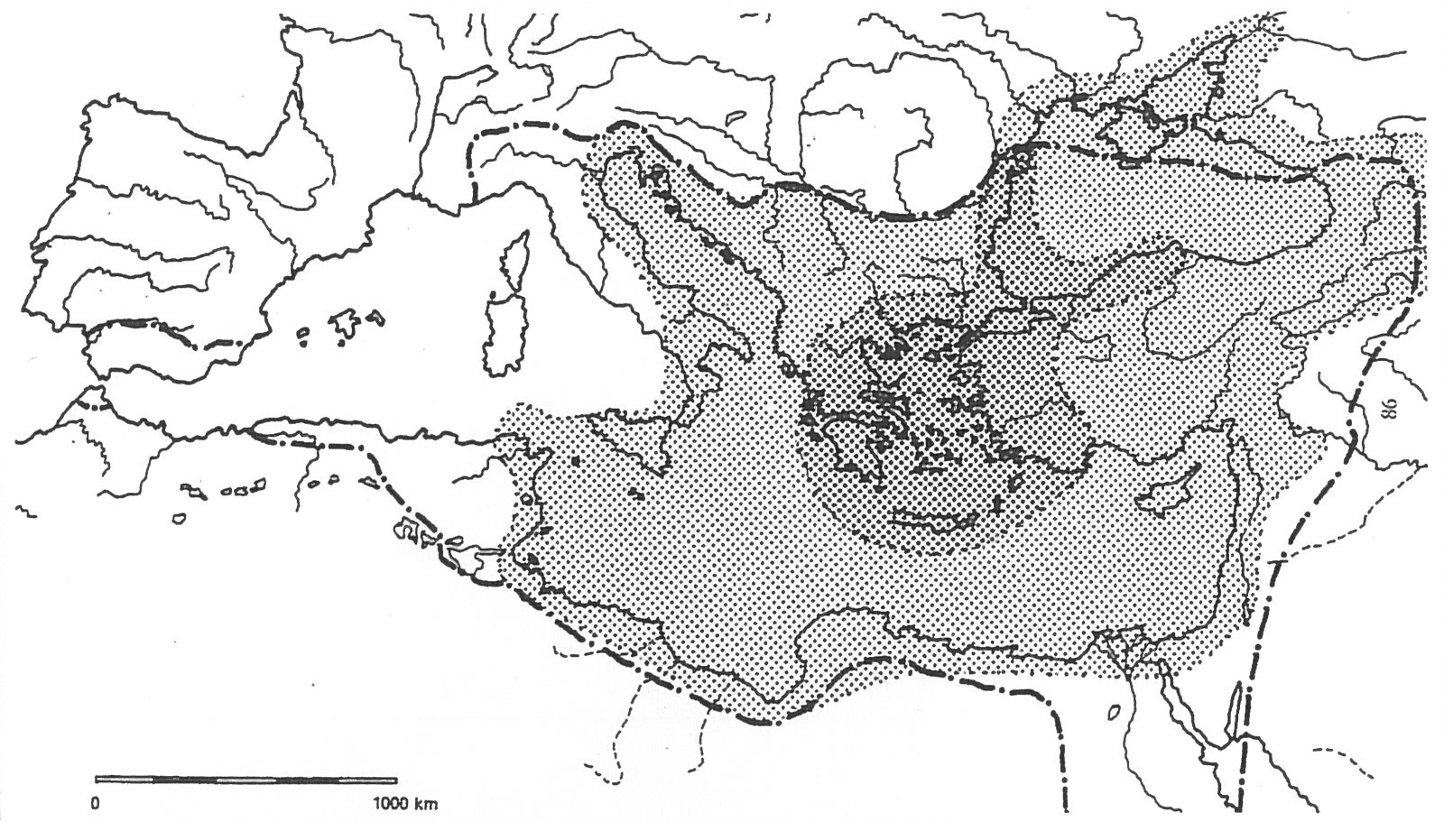 The Core Areas of the Byzantine Empire according to Johannes Koder