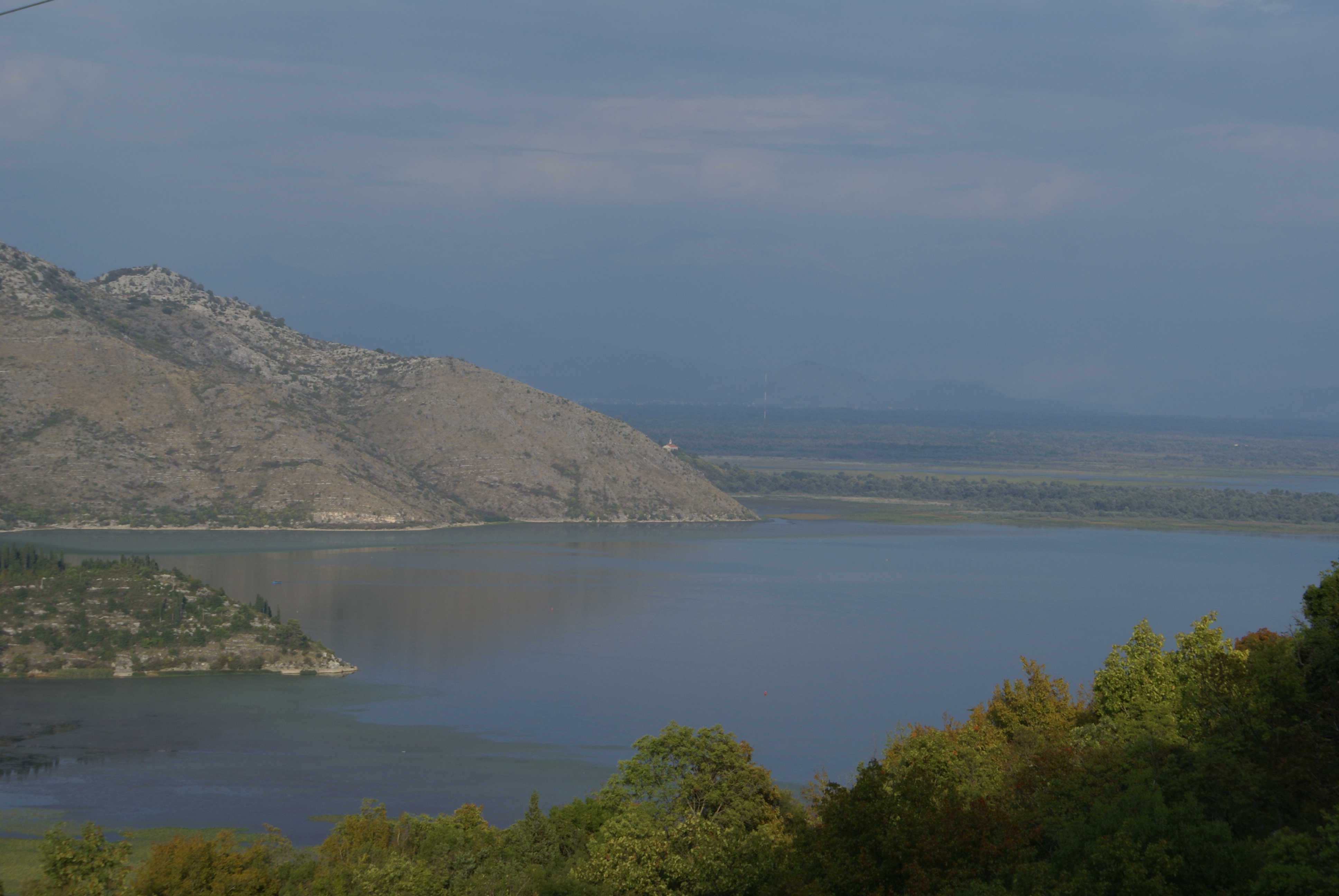 The monastery of Sveti Nikola Vranjina (in the centre of the picture) on Lake Skadar, Republic of Montenegro