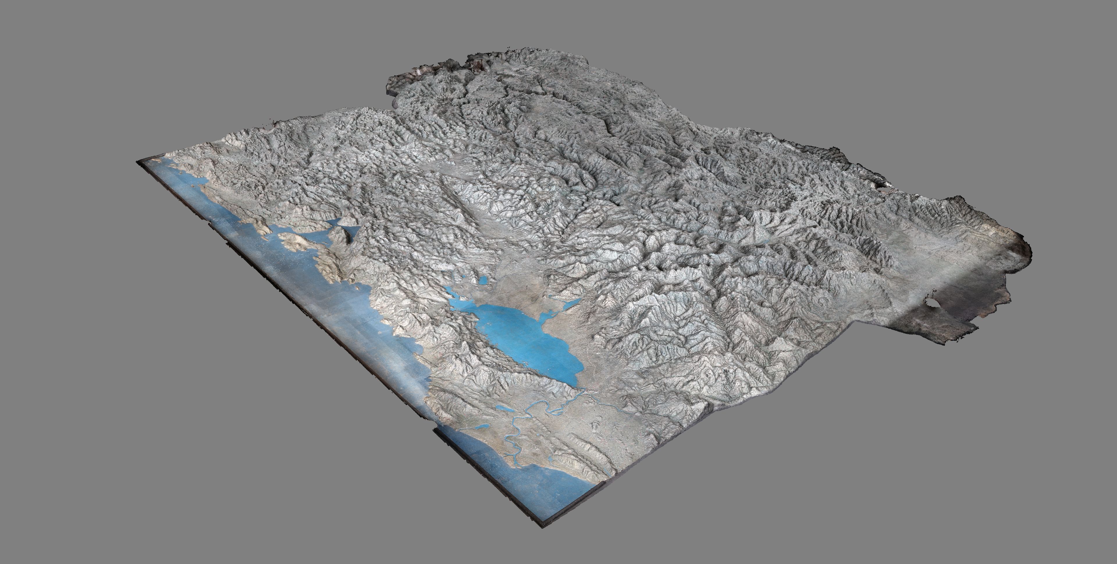 Das 3D Modell der Reliefkarte Montenegros